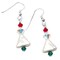 Cultured Freshwater Pearl Christmas Tree Sterling Silver Earrings Clear Red Green Crystal product 1